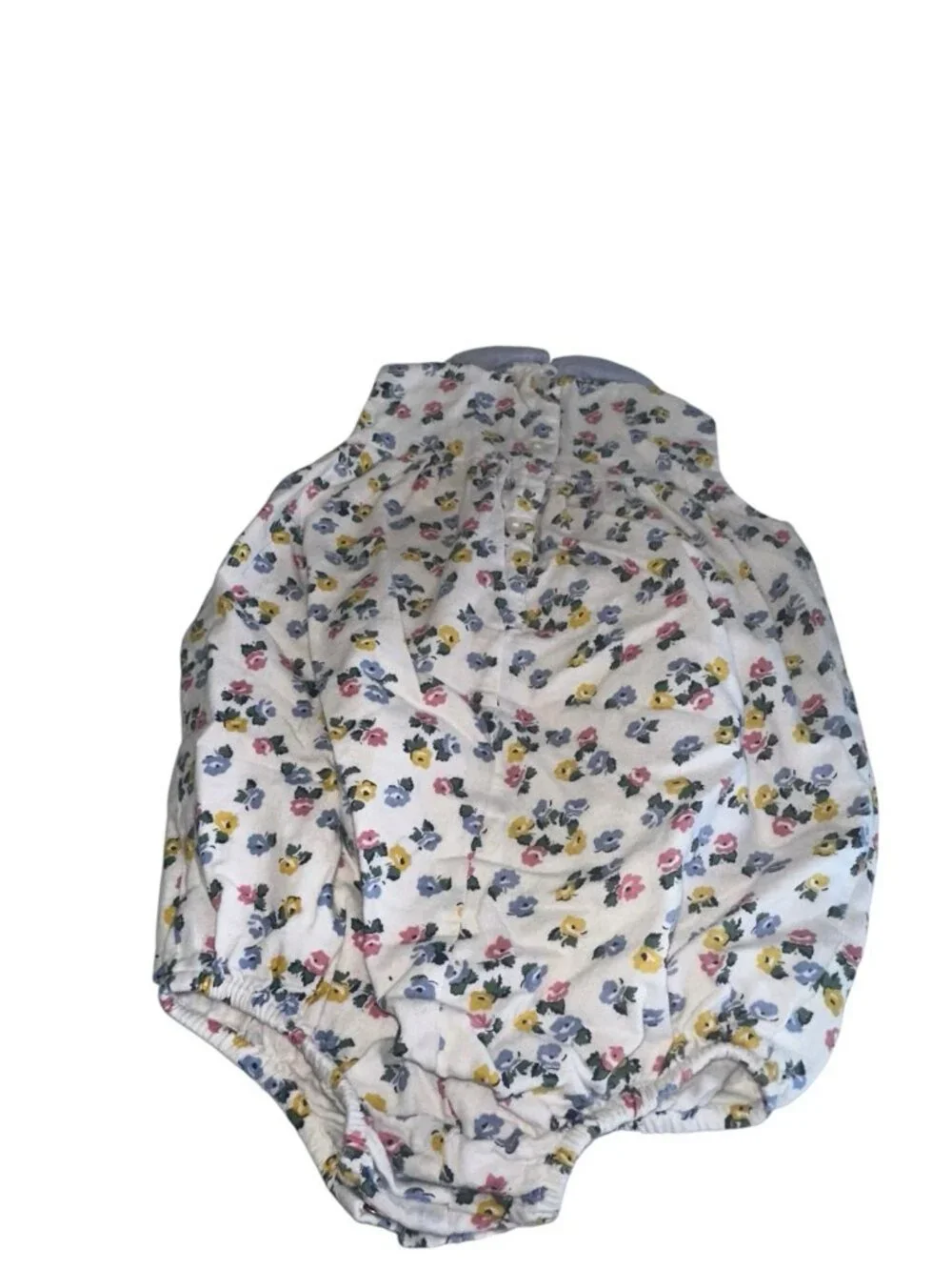 Baby Boden Infant Girls Sleeveless Smocked Bubble Romper  Sz 18-24M White Floral